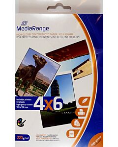 MediaRange photo papier high glossy 10x15, 220 gr/m2, 50 vel