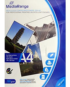 MediaRange photo papier high glossy A4, 160 gr/m2, 100 vel