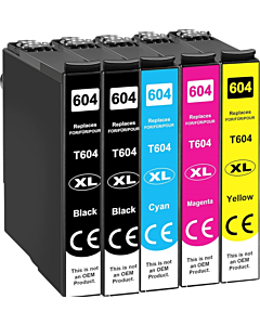 604 XL | 5 Pack | Huismerk | Cartridges voor Epson