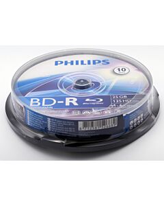 Philips BD-R 25 GB 6x speed in cakebox 10 stuks
