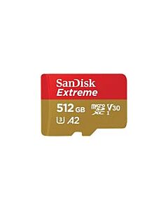 512 GB Extreme MicroSD UHS-I U3 V30 A2 (160MB/s)