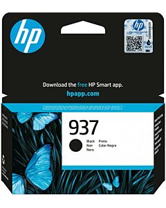 937 | 1x Zwart | Origineel | Cartridges voor HP