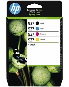 937 | 4 Pack | Origineel | Cartridges voor HP