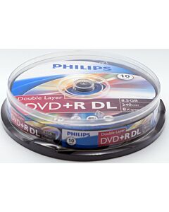 Philips DVD+R dual layer 10 stuks in cakebox (DR8S8B10F)