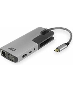 ACT USB-C naar HDMI of VGA female multiport adapter