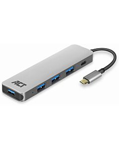 ACT USB-C Hub met 4x USB-A, USB-C PD Pass-Through 60W