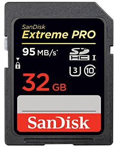 32 GB Extreme Pro SDHC Card  UHS-I V30 (95MB/s) Sandisk