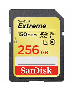 256 GB Extreme SDXC Card UHS-I V30 U3 (150MB/s) Sandisk