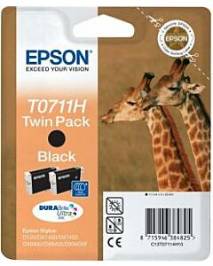 Epson T0711H zwart dubbelpak