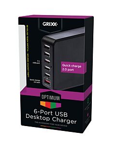Grixx Optimum 6 Poorts USB Lader