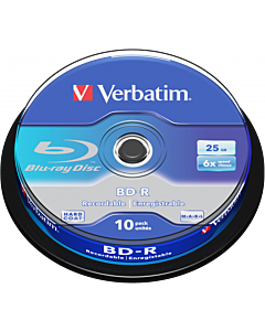 Verbatim | BD-R | 25 GB | 6x Speed | in Cakebox | 10 Stuks